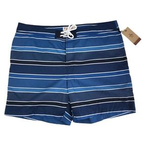 Original Penguin NEW Mens Size 36 Blue Striped Board Shorts Swimwear Swim Shorts